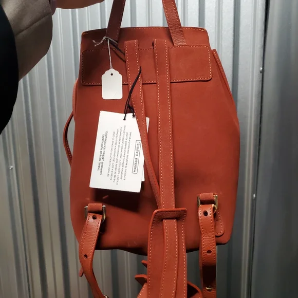 NWT Mansur Gavriel suede backpack in Brick display picture 3